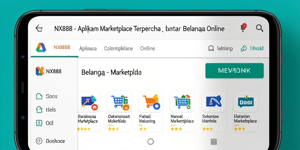 Antarmuka pengguna NX888 dengan fitur pencarian produk yang mudah.