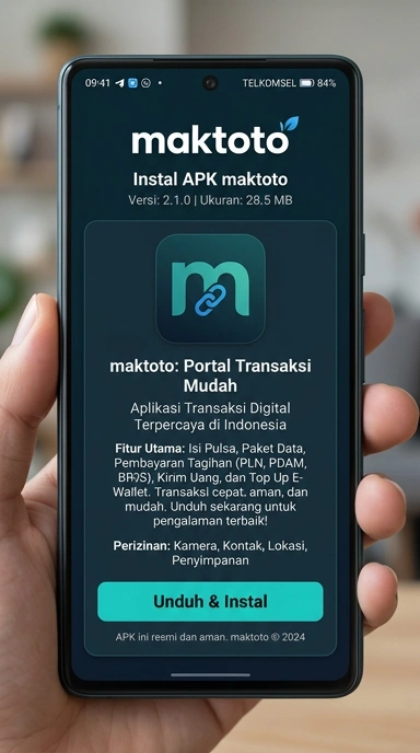 Tampilan halaman APK maktoto